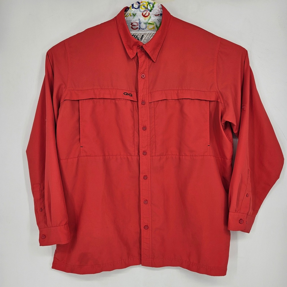 GameGuard Shirt Mens 2XL Microfiber Long Sleeve Pink Button Up Vented